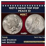 1927-s Peace Dollar Near Top Pop $1 ms65+ SEGS