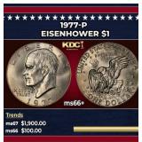 1977-p Eisenhower Dollar $1 ms66+ SEGS
