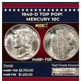 1940-d Mercury Dime TOP POP! 10c ms68+ FSB SEGS