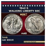 1942-s Walking Liberty Half Dollar 50c Grades ms65