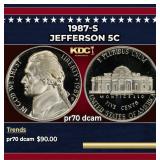 1987-s Proof Jefferson Nickel 5c pr70 dcam SEGS