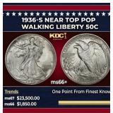 1936-s Walking Liberty Half Dollar Near Top Pop 50