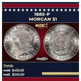 1885-p Morgan Dollar $1 Grades GEM+ Unc