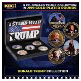 5 Coin "I Stand With Trump" Gold Plated Round Coll