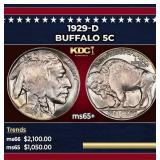 1929-d Buffalo Nickel 5c ms65+ SEGS