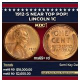 1912-s Lincoln Cent Near Top Pop! 1c ms65+ rd SEGS