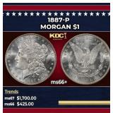1887-p Morgan Dollar $1 ms66+ SEGS
