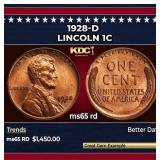 1928-d Lincoln Cent 1c ms65 rd SEGS