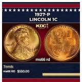 1927-p Lincoln Cent 1c Grades ms66 rd