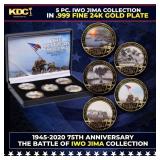 5 Coin Iwo Jima Gold Plated Round Collection