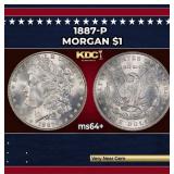 1887-p Morgan Dollar $1 Grades Choice+ Unc
