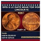 1970-s Lg Date Lincoln Cent Near Top Pop 1c ms67+