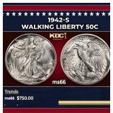 1942-s Walking Liberty Half Dollar 50c Grades ms66