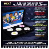 5 OZ .999 Fine Silver Set Peanuts Colorized Collec