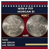 1878-p 7tf Morgan Dollar $1 Grades Select Unc
