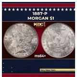 1887-p Morgan Dollar $1 Grades Choice+ Unc