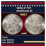 1878-p 7tf Morgan Dollar $1 Grades Select Unc