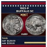 1923-p Buffalo Nickel 5c ms66+ SEGS