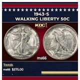 1943-s Walking Liberty Half Dollar 50c Grades ms66