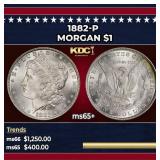 1882-p Morgan Dollar $1 Grades GEM+ Unc