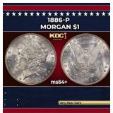1886-p Morgan Dollar $1 Grades Choice+ Unc
