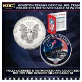 Houston Texans Official NFL Team Colorized 1oz Sil