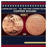 Laborless Day - 1oz .999 Fine Copper Round