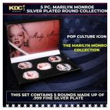 5 Coin Marilyn Monroe Silver Plated Round Collecti