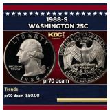 1988-s Proof Washington Quarter 25c pr70 dcam SEGS