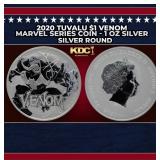 2020 Tuvalu $1 Venom Marvel Series Coin - 1 oz Sil