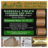 Rare Morgan UNC MARSHALL FIELDS 10 $1 Roll Green L