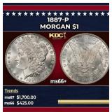 1887-p Morgan Dollar $1 ms66+ SEGS