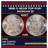 1888-o Morgan Dollar Near Top Pop! $1 ms66 SEGS