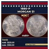1880-p Morgan Dollar $1 Grades Choice+ Unc
