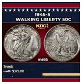 1945-s Walking Liberty Half Dollar 50c Grades ms66