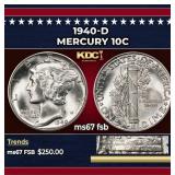 1940-d Mercury Dime 10c ms67 fsb SEGS