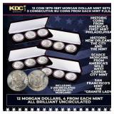 12 Coin 1879-1887 Morgan Dollar Mint Sets 3 Consec