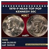 1979-p Kennedy Half Dollar Near Top Pop 50c ms67+