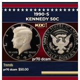 1990-s Proof Kennedy Half Dollar 50c pr70 dcam SEG