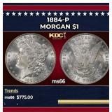 1884-p Morgan Dollar $1 Grades GEM+ Unc