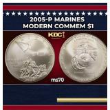2005-P Marines Modern Commem Dollar $1 ms70 SEGS