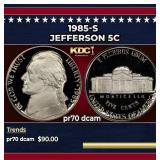 1985-s Proof Jefferson Nickel 5c pr70 dcam SEGS