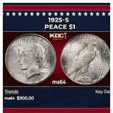 1925-s Peace Dollar $1 Grades ms64