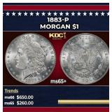 1883-p Morgan Dollar $1 Grades GEM+ Unc
