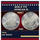 1878-p 7tf Morgan Dollar $1 Grades Select Unc