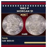 1883-p Morgan Dollar $1 Grades GEM+ Unc