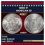 1890-p Morgan Dollar $1 Grades Choice+ Unc