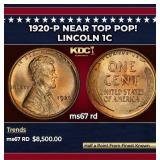 1920-p Lincoln Cent Near Top Pop! 1c ms67 rd SEGS
