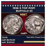 1936-s Buffalo Nickel TOP POP! 5c ms67+ SEGS