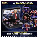 5 Coin President Donald Trump Gold Plated Round Co